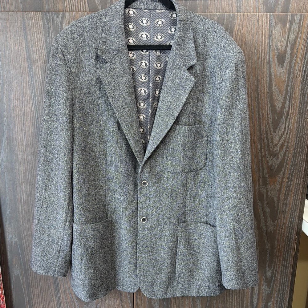 Nat Nast Cashmere Blend Luxury Men's Gray Blazer/Suit Jacket XXL Great Condition